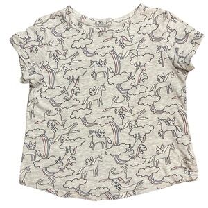 Old Navy 5T grey rainbow unicorn tshirt